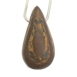 DVH Tiger Iron Matte Finish Teardrop Bead Pendant 42x21x17mm (5356)