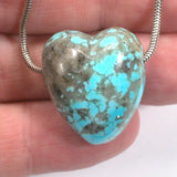 DVH 50ct Kingman Arizona Turquoise Heart Bead Pendant 25x21x17mm (5761)