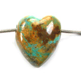 DVH 50ct Kingman Arizona Turquoise Heart Bead Pendant 25x22x14mm (5762)