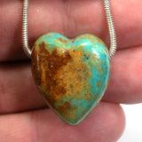 DVH 50ct Kingman Arizona Turquoise Heart Bead Pendant 25x22x14mm (5762)