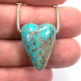 DVH 33ct Kingman Arizona Turquoise Heart Bead Pendant 25x18x14mm (5763)