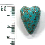 DVH 33ct Kingman Arizona Turquoise Heart Bead Pendant 25x18x14mm (5763)