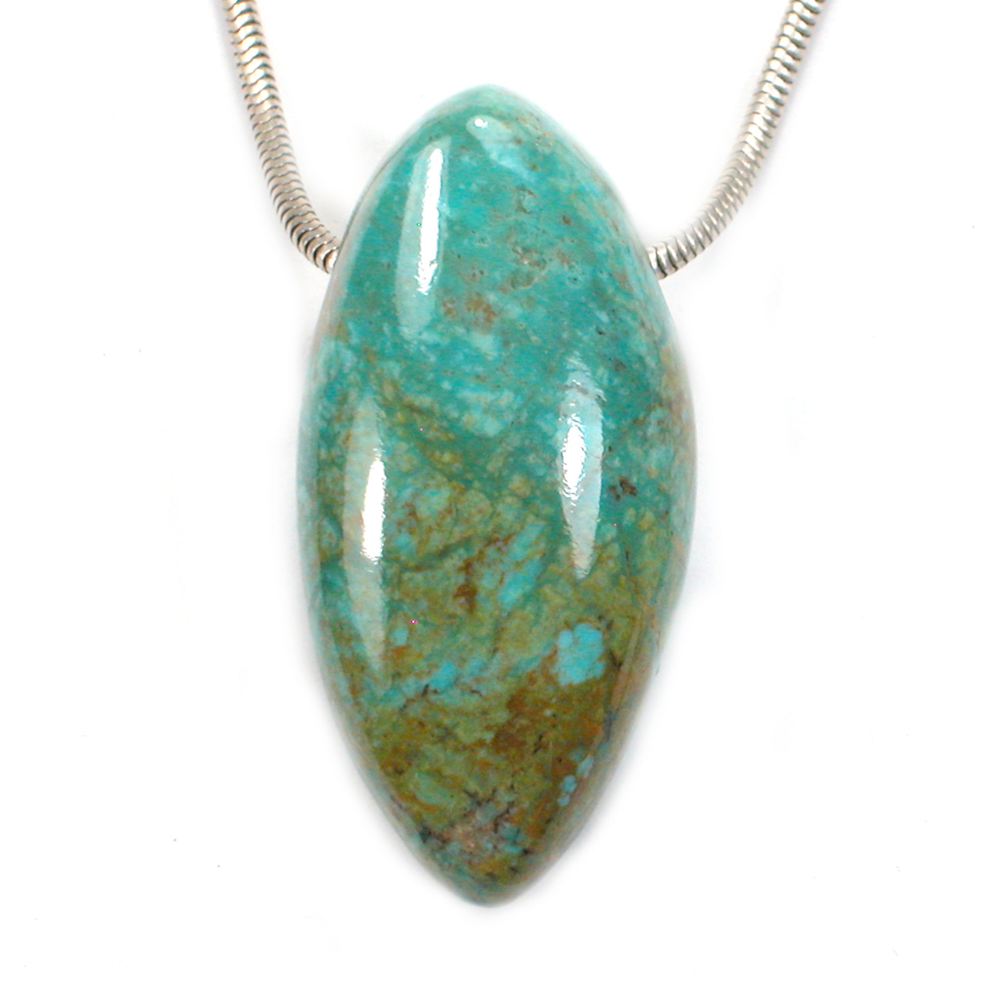 DVH 66ct Kingman Arizona Turquoise Freeform Focal Bead 37x18x15mm (5765) - DVHdesigns