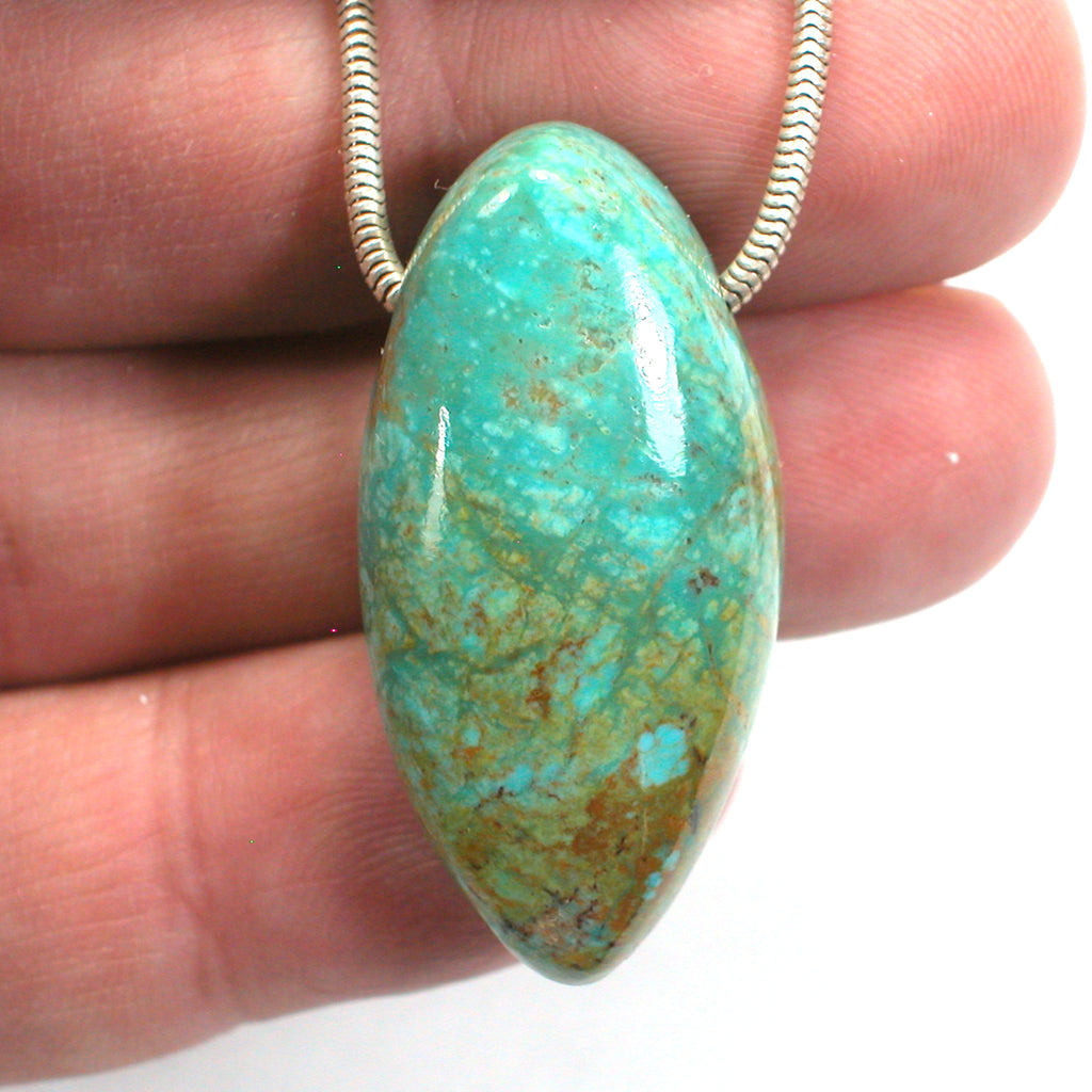 DVH 66ct Kingman Arizona Turquoise Freeform Focal Bead 37x18x15mm (5765) - DVHdesigns