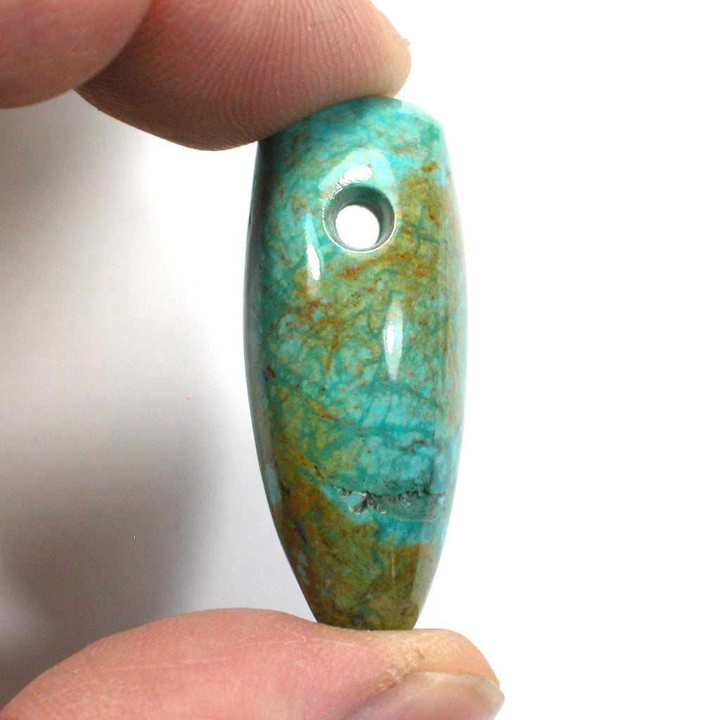 DVH 66ct Kingman Arizona Turquoise Freeform Focal Bead 37x18x15mm (5765) - DVHdesigns