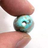 DVH 22ct Kingman Turquoise Freeform Focal Bead Center Drill 20x15x14mm (5766)