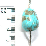 DVH 22ct Kingman Turquoise Freeform Focal Bead Center Drill 20x15x14mm (5766)