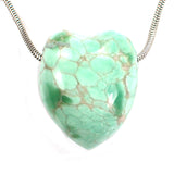 DVH Variscite Heart Bead Pendant Lucin Utah Natural Green Turquoise 23x28x15mm (5793)