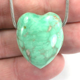 DVH Variscite Heart Bead Pendant Lucin Utah Natural Green Turquoise 23x28x15mm (5793)