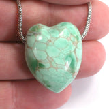 DVH Variscite Heart Bead Pendant Lucin Utah Natural Green Turquoise 23x28x15mm (5793)