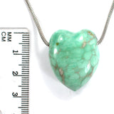 DVH Variscite Heart Bead Pendant Lucin Utah Natural Green Turquoise 23x28x15mm (5793)