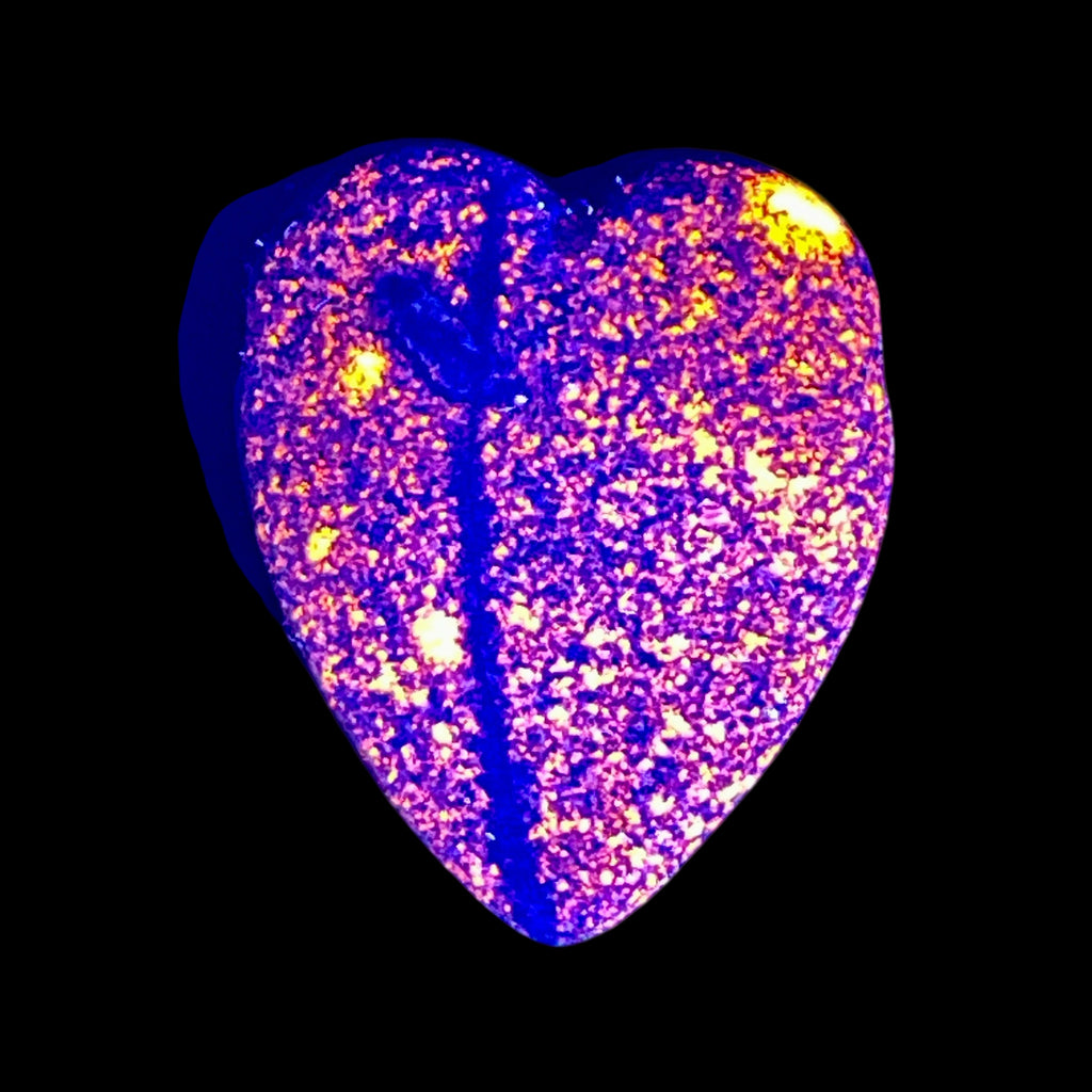 DVH Yooperlite Healed Broken Heart Bead Fluorescent Sodalite Michigan 37x30x11mm (6193)
