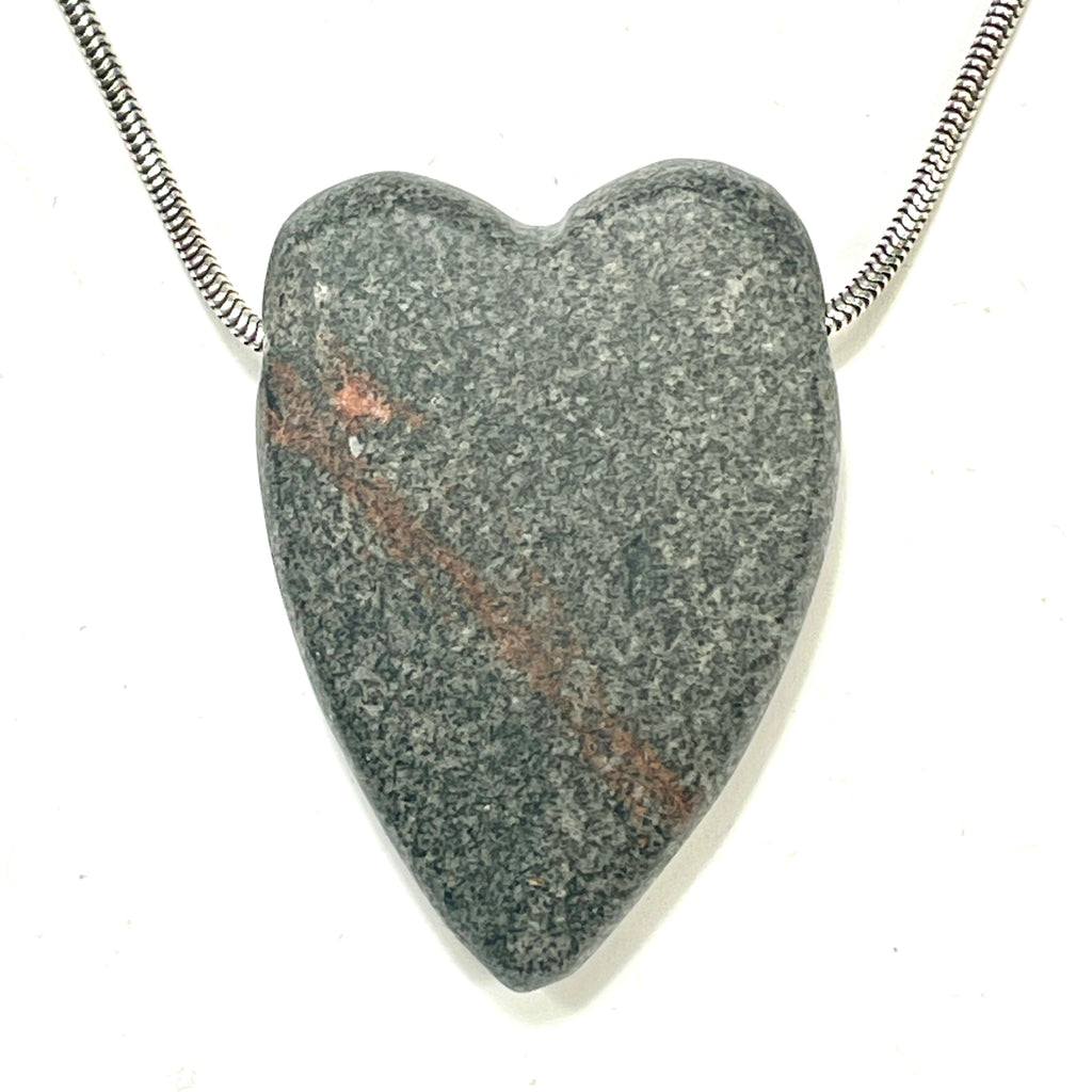 DVH Yooperlite Healed Broken Heart Bead Fluorescent Sodalite in Syenite Michigan 44x31x10mm (6196)