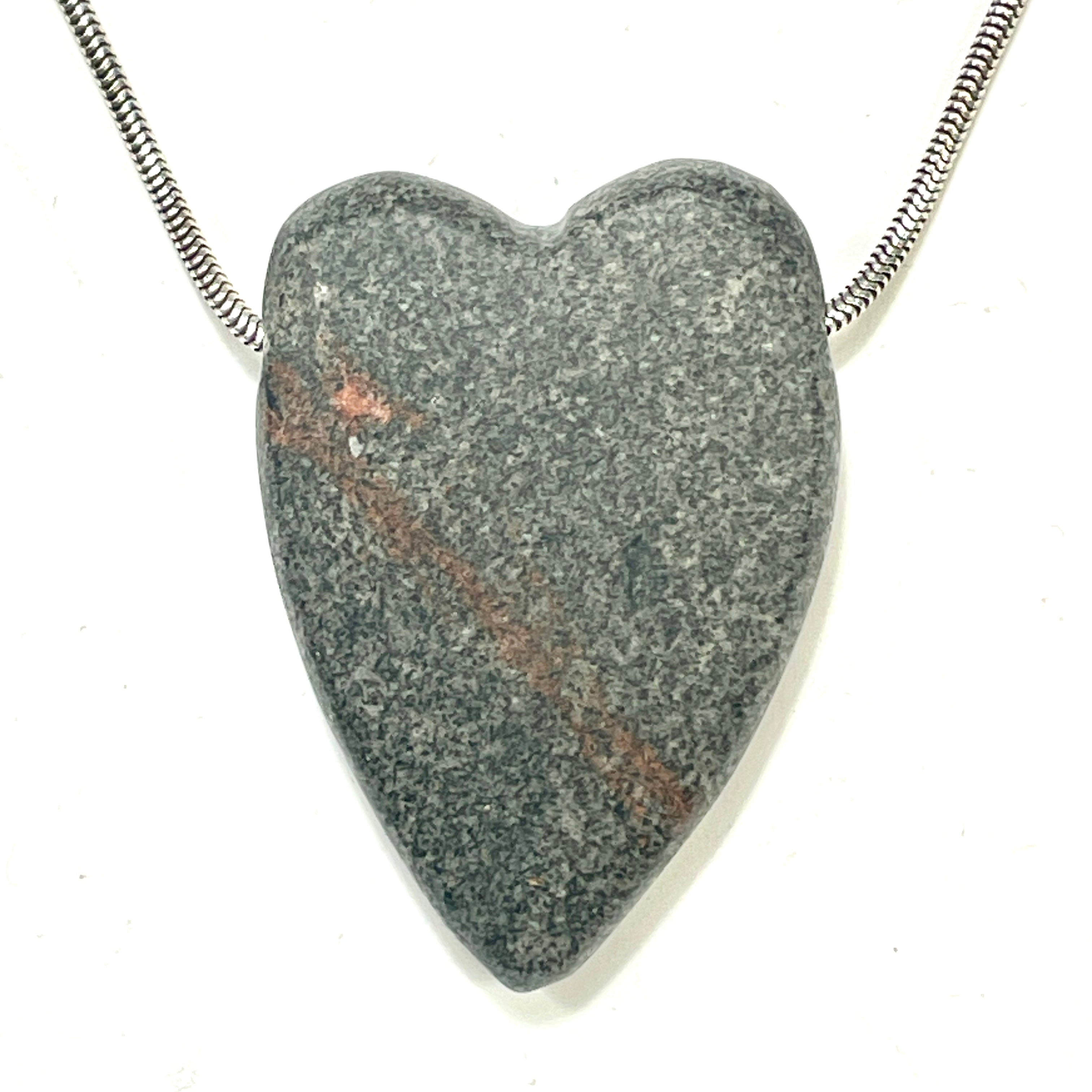 DVH Yooperlite Healed Broken Heart Bead Fluorescent Sodalite in Syenite Michigan 44x31x10mm (6196)