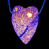 DVH Yooperlite Healed Broken Heart Bead Fluorescent Sodalite in Syenite Michigan 44x31x10mm (6196)