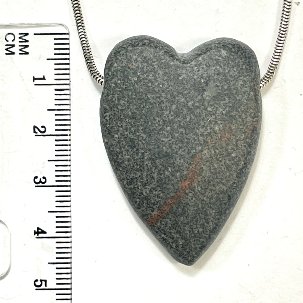 DVH Yooperlite Healed Broken Heart Bead Fluorescent Sodalite in Syenite Michigan 44x31x10mm (6196)