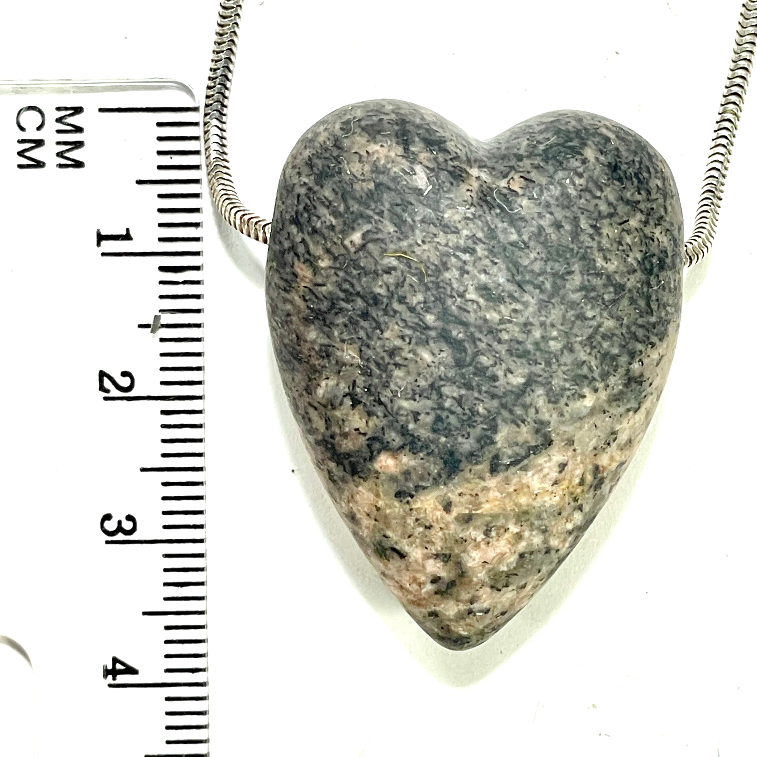 DVH Yooperlite Healed Broken Heart Bead Fluorescent Sodalite in Syenite Michigan 37x28x17mm (6241)