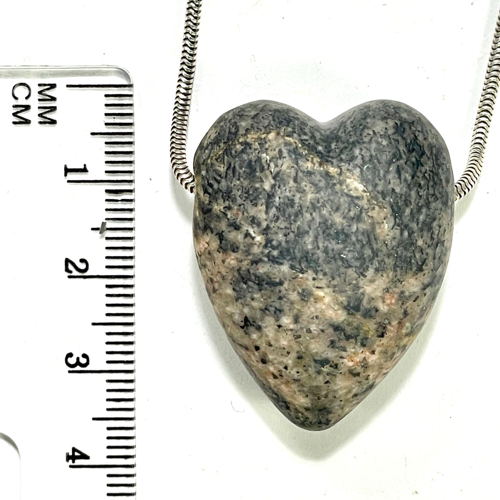 DVH Yooperlite Healed Broken Heart Bead Fluorescent Sodalite in Syenite Michigan 34x27x17mm (6242)