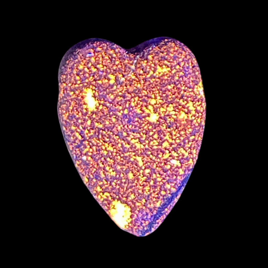 DVH Yooperlite Healed Broken Heart Bead Fluorescent Sodalite Michigan 35x26x12mm (6278) - DVHdesigns