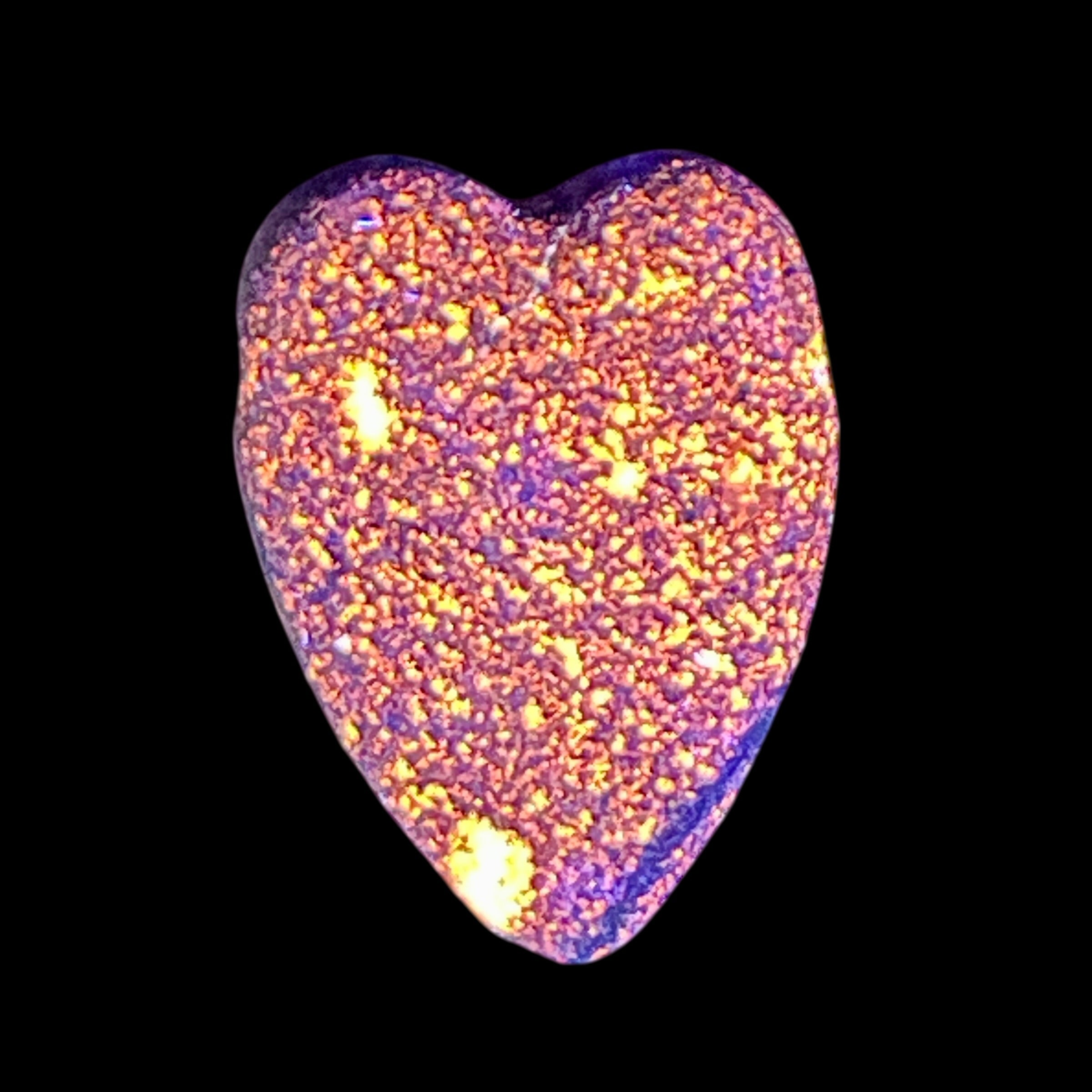 DVH Yooperlite Healed Broken Heart Bead Fluorescent Sodalite Michigan 35x26x12mm (6278) - DVHdesigns