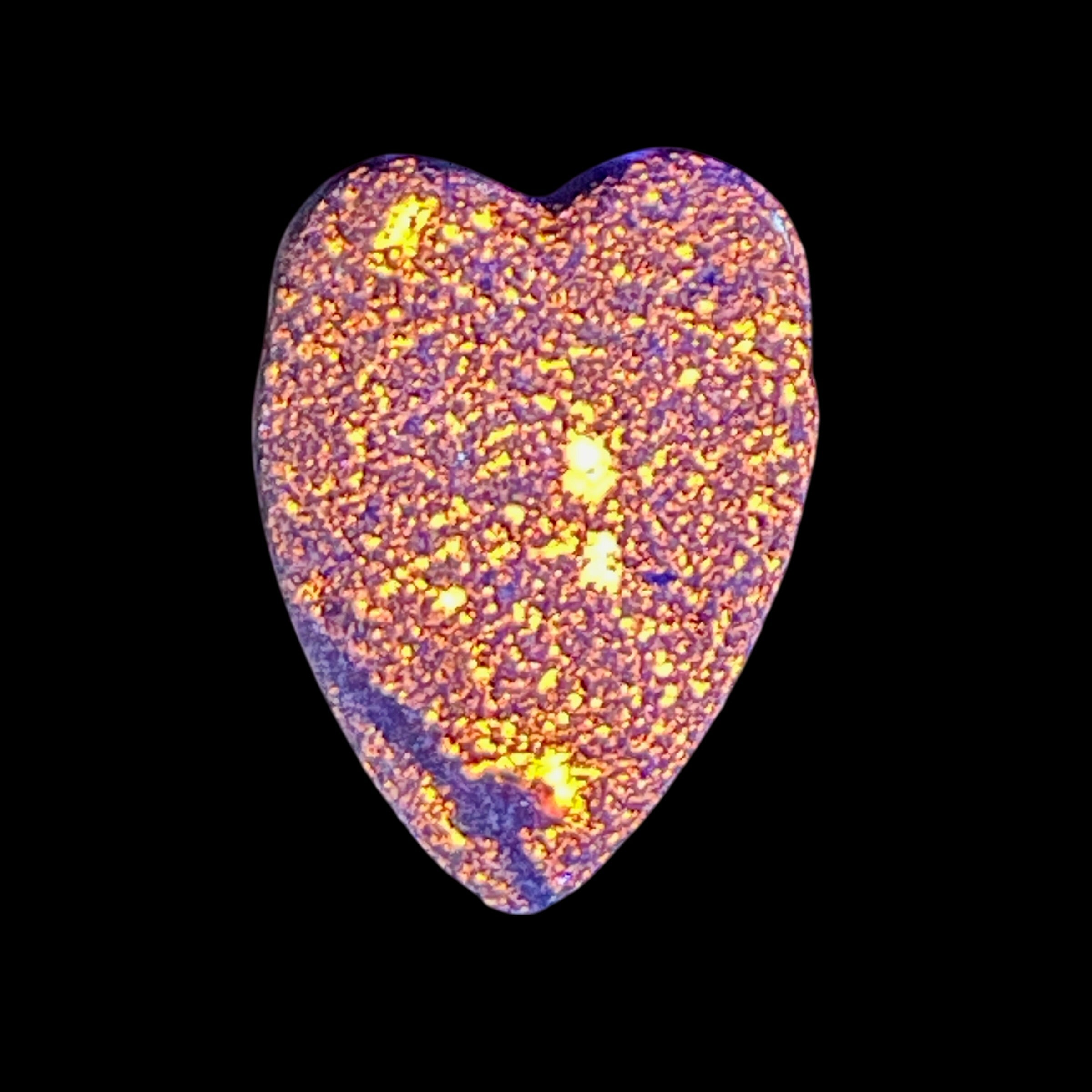 DVH Yooperlite Healed Broken Heart Bead Fluorescent Sodalite Michigan 35x26x12mm (6278) - DVHdesigns