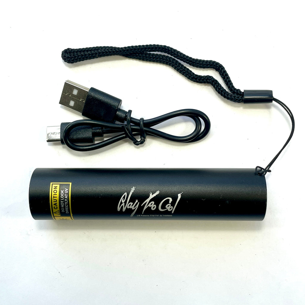 WTC Mini 365nm UV Flashlight – Longwave Blacklight for Fluorescent Minerals (USB Rechargeable)