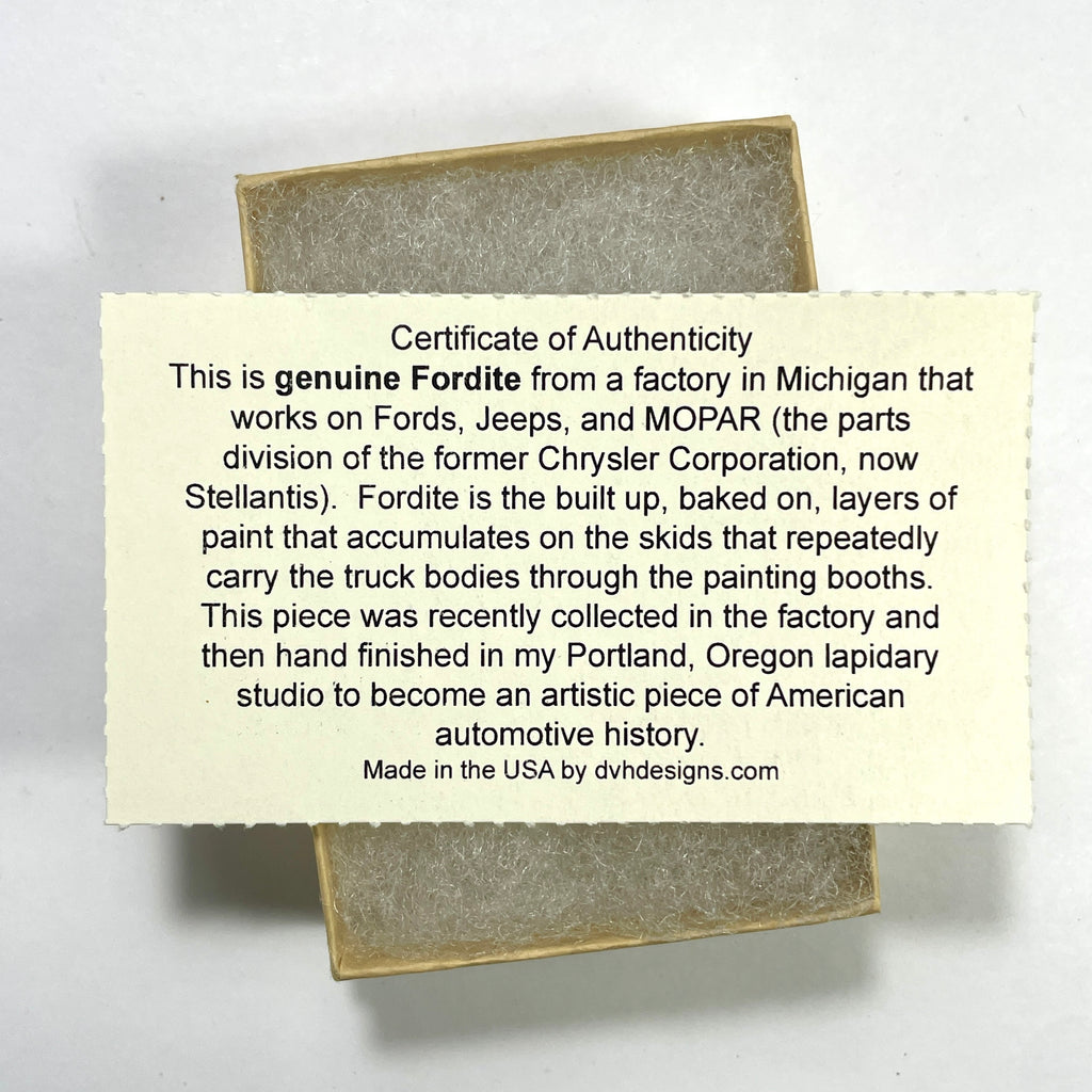 DVH Genuine Michigan MOPAR Fordite Heart Bead Pendant 41x34x14mm (6342) - DVHdesigns