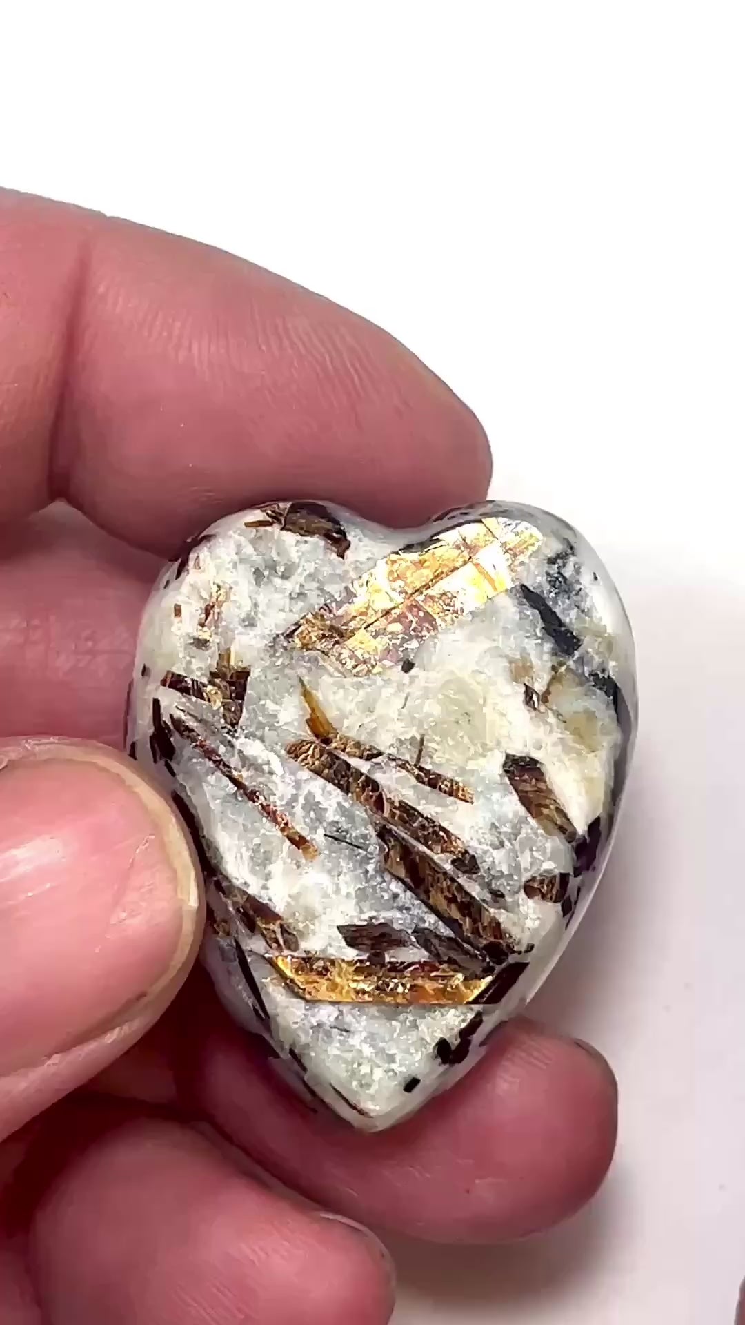 DVH Astrophyllite 2 Natural Face Heart Bead Pendant Russia 37x31x18mm (6626)