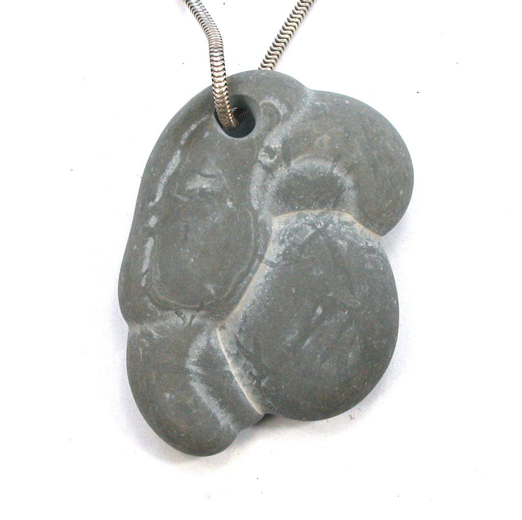 DVH Fairy Stone Concretion Bead Pendant Goddess Rock Quebec 42x32x9 (2803) - DVHdesigns