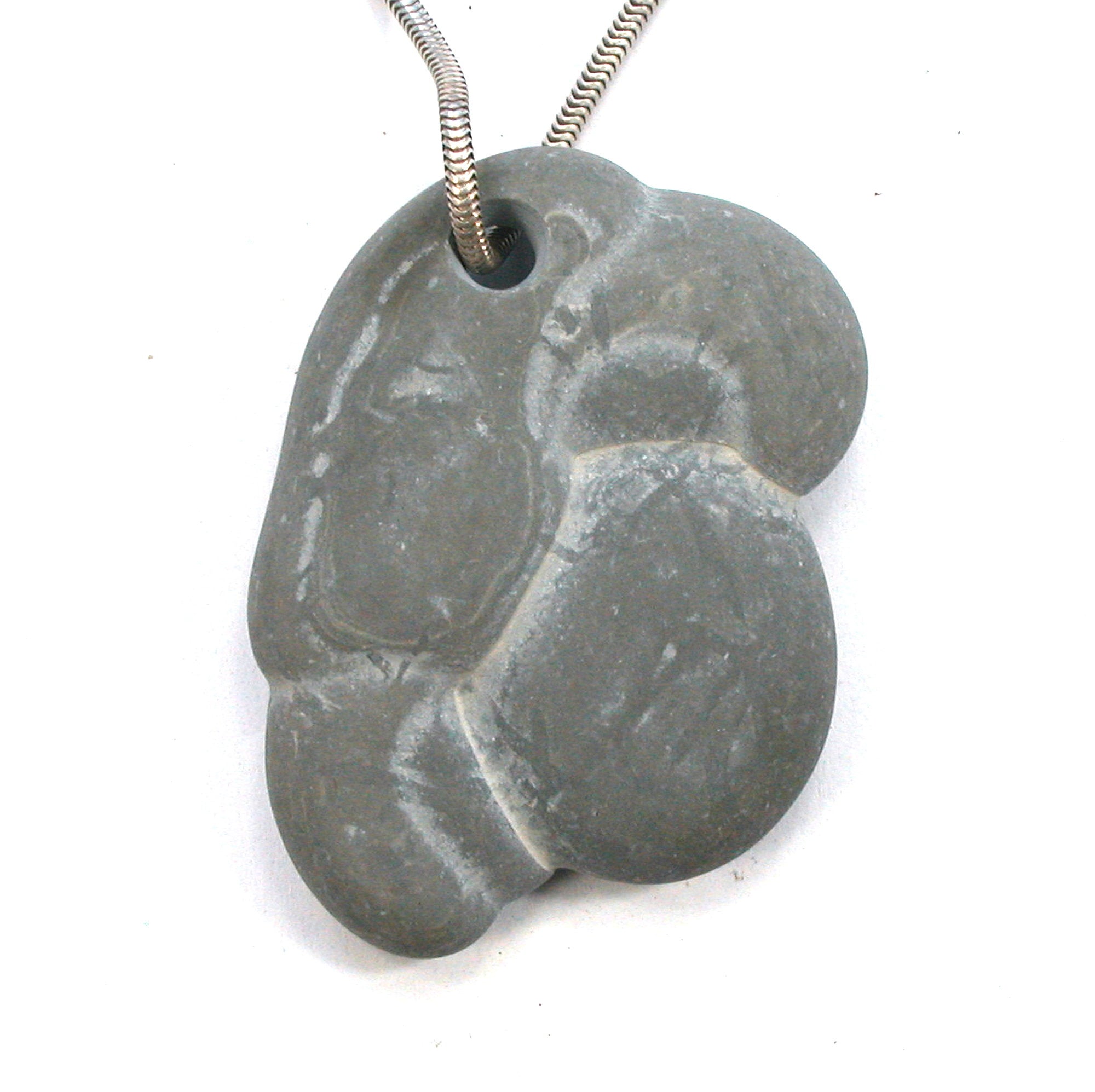 DVH Fairy Stone Concretion Bead Pendant Goddess Rock Quebec 42x32x9 (2803) - DVHdesigns