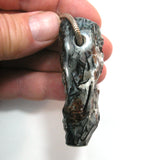 DVH 74g Astrophyllite Druzy Fireworks Stone Natural Face Bead Pendant 69x31x20mm (5203)