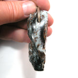 DVH 74g Astrophyllite Druzy Fireworks Stone Natural Face Bead Pendant 69x31x20mm (5203)