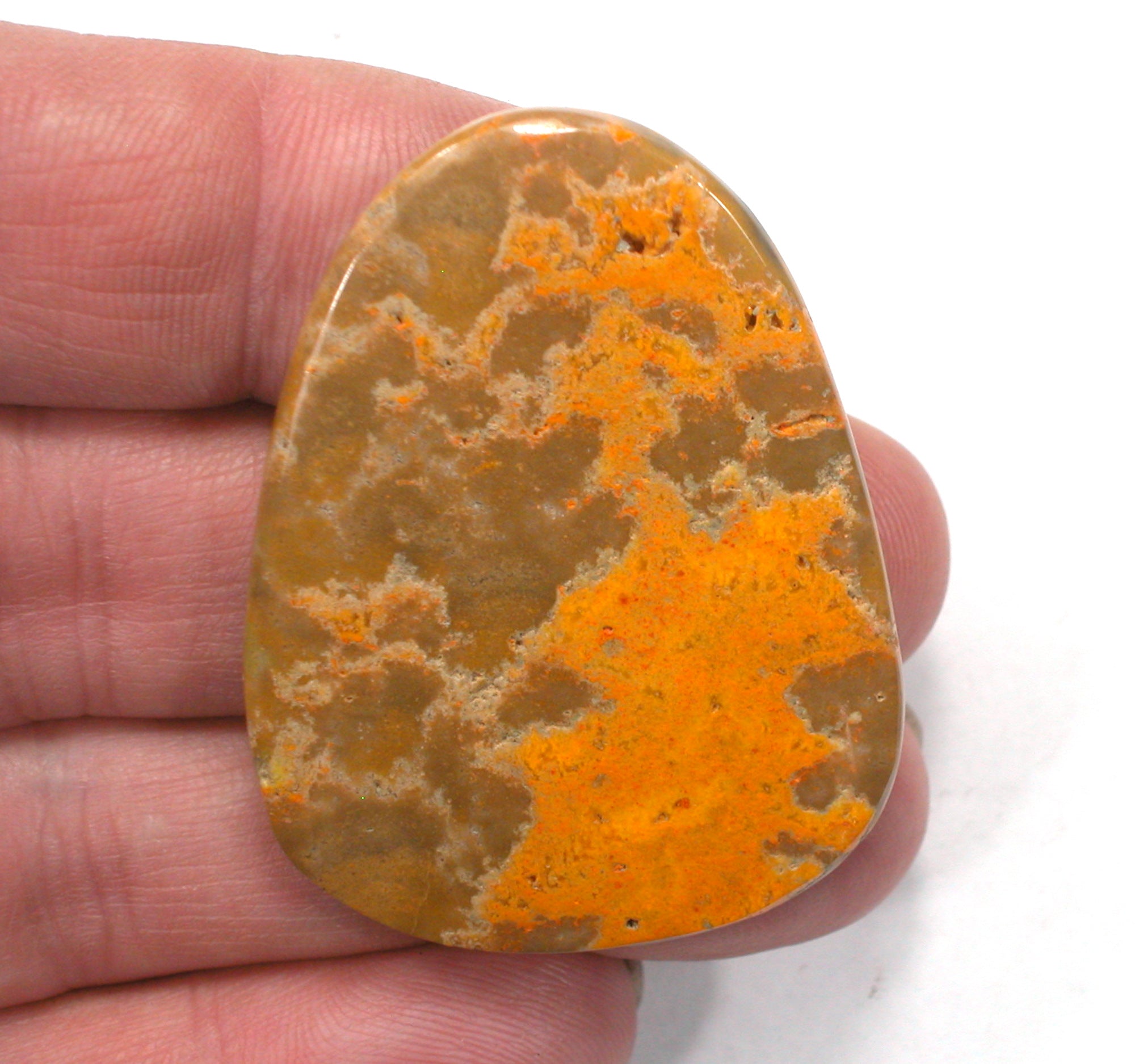 DVH Bumble Bee Jasper Calcite Cabochon 2 Sided 49x37x6 (4078) - DVHdesigns