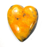 DVH 42g Bumble Bee Jasper Calcite Heart Meditation Stone 46x39x15 (4081)