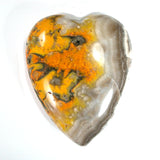 DVH 13oz Bumble Bee Jasper Calcite Heart Meditation Stone 98x78x34mm (4165)