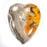 DVH 13oz Bumble Bee Jasper Calcite Heart Meditation Stone 98x78x34mm (4165)