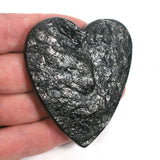 DVH 1oz Natural Lignite Coal Heart 71x62x9 Fossil Fuel Altar Healing Crystal (4028)