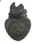 DVH 4oz Bituminous Coal in a Black Heart Faux Leather Zippered Bag Carbon Crystals - DVHdesigns