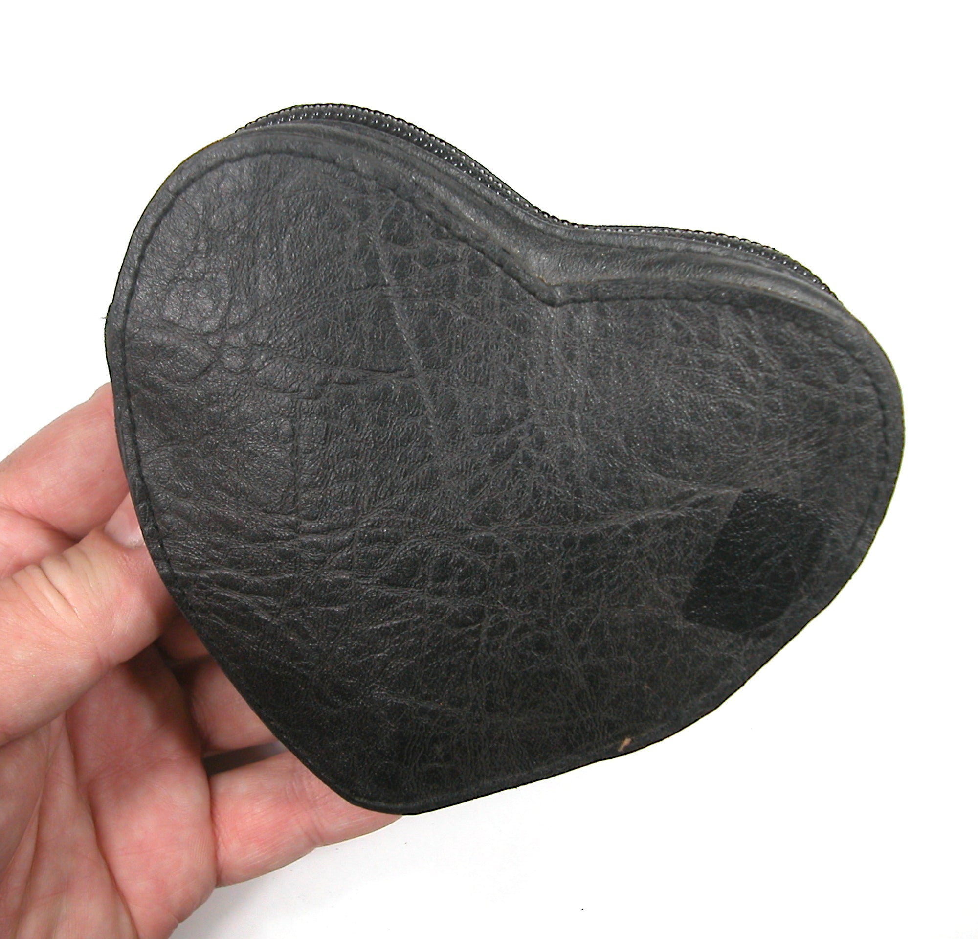 DVH 4oz Bituminous Coal in a Black Heart Faux Leather Zippered Bag Carbon Crystals - DVHdesigns