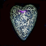 DVH Dinosaur Bone Heart Bead Pendant Fluorescent Fossil 45x35x20 (4275)