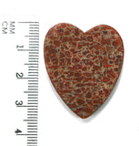 DVH Red Dinosaur Bone Heart Cabochon Fluorescent Fossil Cab 32x28x4 (4277)