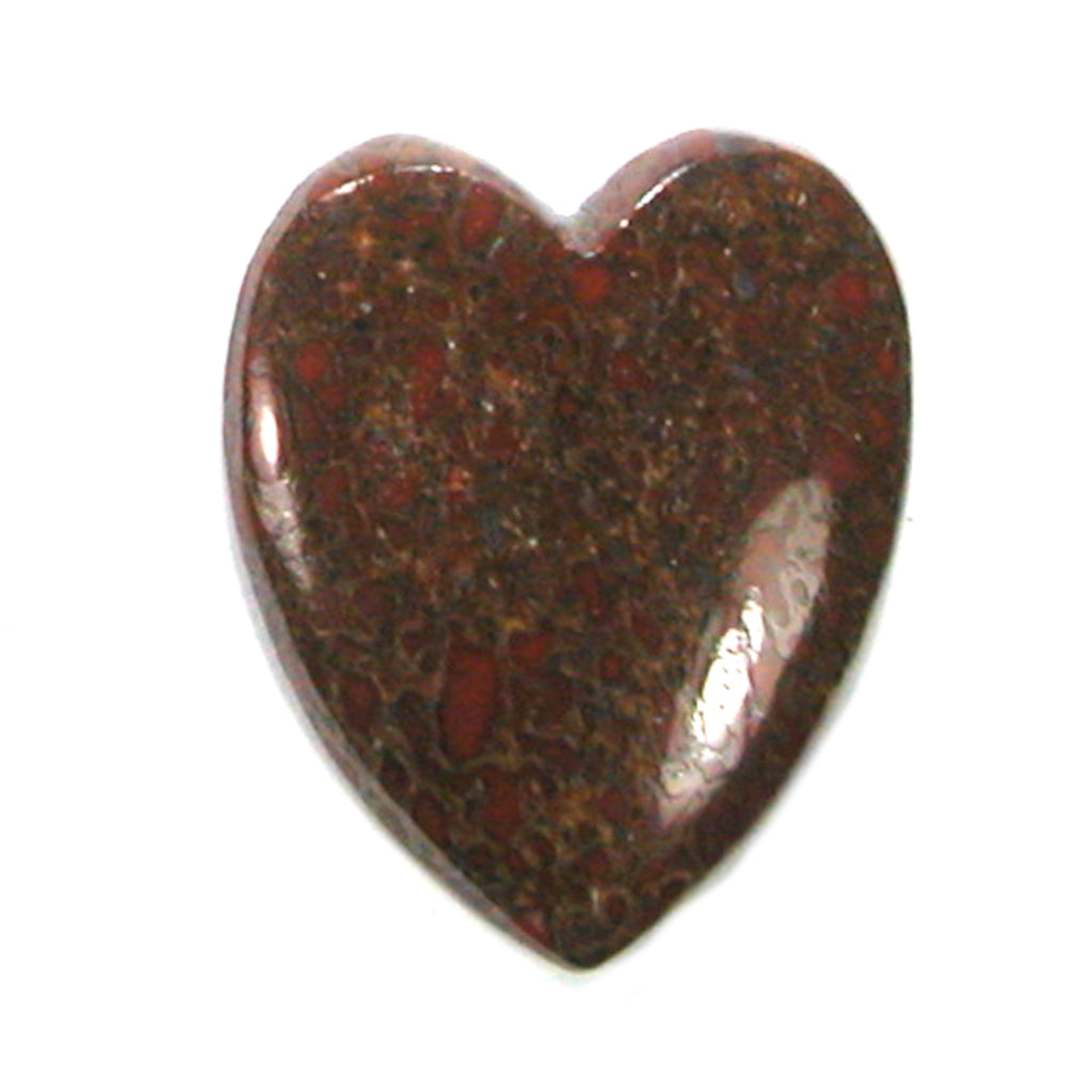 DVH Dinosaur Bone Heart Cabochon Fossil Dino Cab 30x25x5 (4996) - DVHdesigns