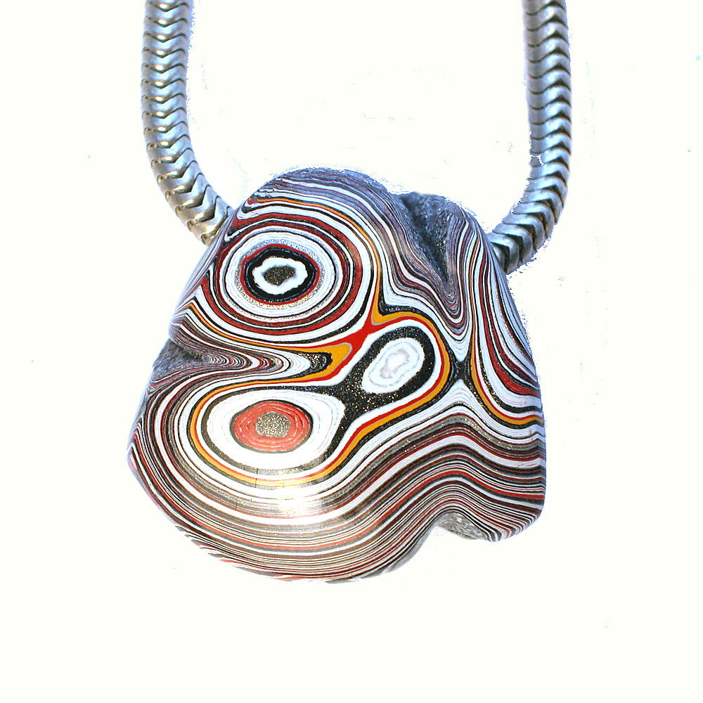 DVH Fordite Ford Paint Freeform Focal Bead 21x21x12mm (1133) - DVHdesigns