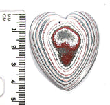 DVH Ford Truck Fordite Heart Cabochon 2 Sided w Hole 45x40x7 (3927)