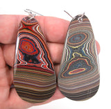 DVH Corvette Fordite Earrings Sterling French Wires 71x34x4 (3798)