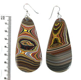 DVH Corvette Fordite Earrings Sterling French Wires 71x34x4 (3798)