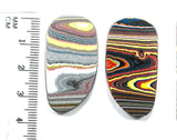 DVH Corvette Fordite Matched Pair Cabochons Cab 38x20x4 (4330)