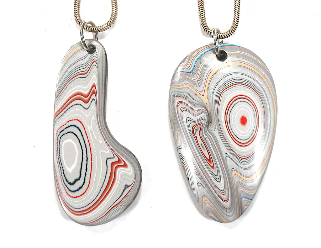 DVH Ford Focus Fordite His & Her Pendants Abstract Adam & Eve 60x36x9 (3758) - DVHdesigns