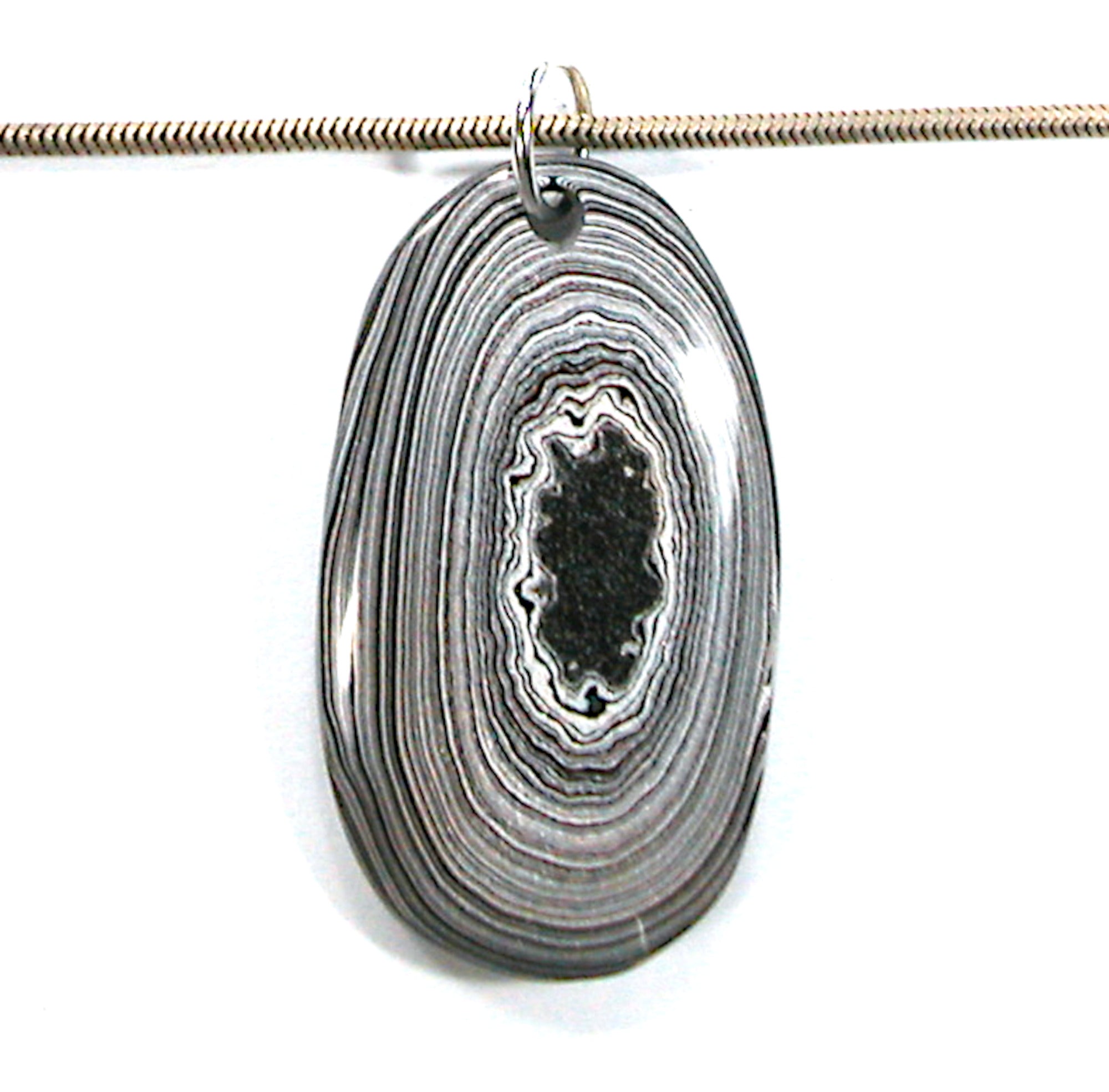 DVH GM Fordite Recycled Car Paint 2 Sided Pendant 49x28x8 (3733) - DVHdesigns
