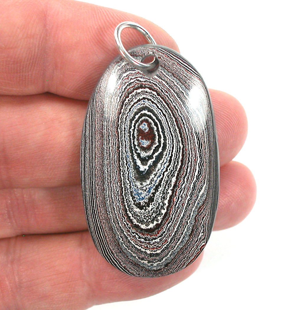 DVH GM Fordite Recycled Car Paint 2 Sided Pendant 49x28x8 (3733) - DVHdesigns